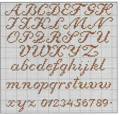 a cross stitch pattern with letters and numbers