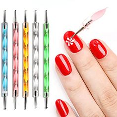 5 Pc 2 Way Dotting Pen Tool Nail Art Tip Manicure Kit UV Gel Nail Art Brushes US Nail Art Dotting Tool, Tip Manicure, Nails Inspiration Summer, Dot Nail Art, Nail Art Techniques, Tools For Women, Dots Nails, Manicure Kit, Uv Gel Nails