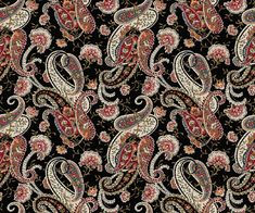 a black and red paisley print fabric