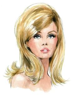 a drawing of a woman with blonde hair