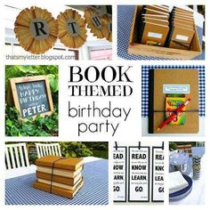 a book themed birthday party with books and decorations