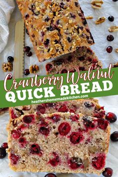 This Cranberry Walnut Bread is an easy quick bread recipe studded with fresh cranberries and crunchy walnuts. It's soft, tender and oh so delicious! Cranberry And Walnut Bread, Gluten Free Cranberry Walnut Bread, Cherry Walnut Bread, Walnut Cranberry Bread Recipe, Cranberry Cheese Bread, Quick Loaf Bread Recipes, Cranberry Walnut Bread Machine Recipe, Easy Cranberry Recipes, Cranberry Bread Recipes Easy