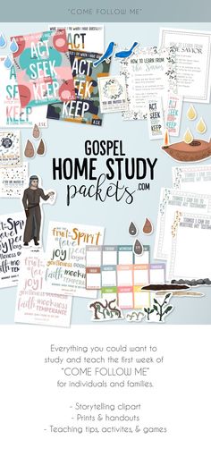 a poster with the words gosel homestudy packets on it