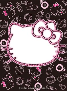 an image of hello kitty on black background