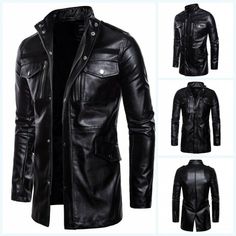 Free & Fast shipping 100% Satisfaction guarantee 30 Days Money Back 100% DELIVERED & TRACKED lowest price guranteed on all orders top quality Your Best Choice & 5 STAR SERVICE Mens Leather Jacket Slim fit Biker Motorcycle Trench Coat Stand collar Black New DESCRIPTION Accents Multi-pocket Brand Unbranded Country/Region of Manufacture China Features Water Resistant Length 74-86CM Material Faux Leather Model No Modification Description No Modified Item No Pattern Solid Product Line Factory Size Ty Leather Jacket Zipper, Mens Leather Jacket, Faux Leather Jacket Men, Stand Collar Top, Faux Leather Motorcycle Jacket, Biker Coat, Coat Stand, Pu Leather Jacket, Men's Leather Jacket