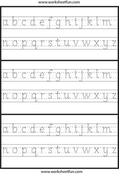 the worksheet for handwriting practice is shown in three different styles, including letters and numbers