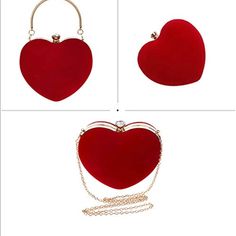 Brand New Bag. Never Used. Clutch Bags For Valentine's Day Gift, Valentine's Day Gift Clutch Bag, Heart-shaped Evening Bag For Wedding, Trendy Evening Bag For Valentine's Day, Trendy Heart-shaped Party Bag, Valentine's Day Heart-shaped Evening Bag, Chic Heart-shaped Shoulder Bag For Valentine's Day, Chic Heart-shaped Shoulder Bag For Party, Chic Bags For Valentine's Day Event