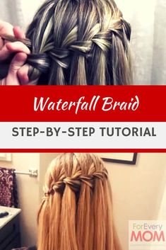 Waterfall Braid Tutorial, Braids Tutorial Easy, Braids Step By Step, Braids Tutorial, Bohemian Hair, Waterfall Braids, Top Braid, Prom Hairstyle, Bridesmaid Ideas