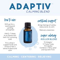 Does anyone out there NOT KNOW HOW FABULOUS Adaptiv is??? We need to chat!! Send me a message or post here! I have so much to tell you!!!! Calming Oils, Essential Oil Education, My L, Calming Essential Oils