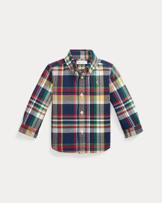 Discover the Plaid Cotton Oxford Shirt for baby boy from Ralph Lauren today. Explore our latest collection today. Wedding Guest Outfit Fall, Denim Polo, Cardigan Shirt, Polo Sport, Ralph Lauren Purple Label, Clothing Essentials, Oxford Shirt