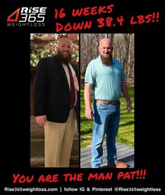 🌟 Witness the Power of Rise 365! 🌟 Check out Pat's incredible before-and-after photos, showcasing his amazing 38.4 lbs weight loss journey in just 16 weeks! Ready to transform your own life? Click to read more and start your journey today! #Rise365 #TransformationTuesday

Visit our website by clicking the Pinterest link and start your transformation!!!! 16 Weeks, Transformation Tuesday, Meal Plans, Coaching