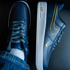 Revamp your footwear game with these daring Gold Blue Black Custom Air Force 1 sneakers! Take a walk on the wild side and elevate your style with these unique custom sneaker.  Go ahead and step outside the box with Custom AF1!

Exactly as shown in the pictures. 📷
Brand New & Authentic. 💯
Hand Painted with attention to detail. 👨‍🎨
Waterproof and Flexible. ❤️
Unisex model. Please refer to the Size Chart. 👟👫
Free Worldwide Shipping. ✈️🌍 Air Force 1 Sneakers, Custom Af1, Custom Air Force 1, Walk On The Wild Side, Take A Walk, Outside The Box, Custom Sneakers, Walk On, Air Force 1