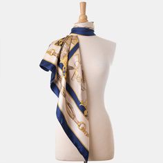 Unmistakable grace: Our silk square scarves express a classic beauty that transcends trends.A silk foulard is a must-have accessory for any woman who wants to add a touch of luxury and sophistication to her look.A classic and traditional equestrian print to give Italian elegance to your look. Classic foulard size: Approx. 35" x 35" (90 x 90cm). Once made famous by the likes of Audrey Hepburn, Sophia Loren and Grace Kelly, a foulard will always add a touch of elegance to your look. 100% silk twil Vintage Silk Scarf For Formal Occasions, Bohemian Silk Scarf For Formal Occasions, Bohemian Silk Scarf For Formal Wear, Vintage Blue Silk Scarf For Formal Occasions, Blue Vintage Silk Scarf For Formal Occasions, Vintage Shawl Scarf, Classic Beige Scarves, Blue Vintage Shawl, Elegant Blue Scarf