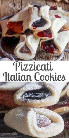 pizza italian cookies with jelly filling and powdered sugar