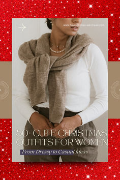 Searching for cute Christmas outfits to rock this holiday season? Look no further! Whether you’re looking for dressy outfits for Christmas pictures or cozy outfits that are comfortable to wear snuggled up by the fire… this post has you covered!