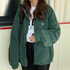 Vintage Polar fleece Zip Up jacket Ootd Jacket Zipper, Fleece Zip Up, Zipper Jacket Outfit, Adidas Casual, Looks Pinterest