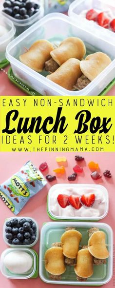 lunch box ideas for 2 week's easy non - andwich lunches are perfect