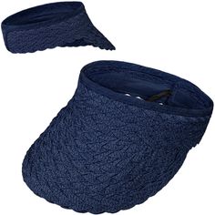 Elevate your sunny day essentials with the Sun Cube Women's Sun Visor Hat, a stylish and functional accessory designed for optimal sun protection. This chic navy straw hat features a wide brim that offers comprehensive UV/UPF/SPF 50+ protection, shielding your face and neck from harmful rays. 

- Material: High-quality straw
- Color: Navy
- Size: One size fits most adults (22-22.8 inches head circumference)
- Features: Wide brim (4.5 inch), adjustable ponytail hole, foldable and packable design Lightweight Summer Visor Hat, Packable Visor Sun Hat For Summer, Lightweight Visor Sun Hat For Vacation, Lightweight Summer Visor Sun Hat, Lightweight Sun Hat Visor For Beach, Lightweight Visor Sun Hat For The Beach, Casual Visor For Spring, Summer Sun Hat Visor, Solid Color Visor Sun Hat For Summer