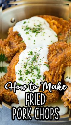 how to make fried pork chops in a skillet with ranch dressing on top