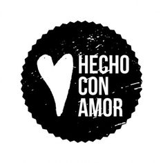 a black and white logo with the words hecho con amor