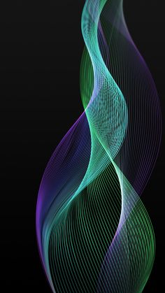 an abstract image of wavy lines on a black background