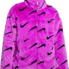 Make A Bold Statement With This Stylish, Nike Faux Fur Aop Jacket! Crafted From Soft And Plush Fleece, This Jacket Keeps You Warm And Cosy During Chilly Days. Casual Fur Coat For Streetwear, Casual Long Sleeve Fur Coat For Streetwear, Nike Fleece Jacket For Winter, Nike Long Sleeve Fleece Jacket For Fall, Nike Pink Long Sleeve Outerwear, Trendy Hooded Nike Outerwear, Trendy Nike Outerwear For Streetwear, Nike Trendy Streetwear Outerwear, Trendy Nike Streetwear Outerwear