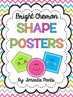 bright chevron shape posters with smiley faces