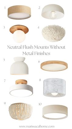 neutral flush mounts without metal finishes