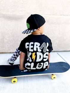 “Feral Kids Club” Graphic Tee (MTO) Kids Tees, Unisex Black Tops With Skull Print, Skater Boy Clothes, Infant Graphic Tees, Boys Clothes, Zoo Themed Shirts, Kids Tees Design, Funny Kids Shirts Boys, Kids Tshirt Designs