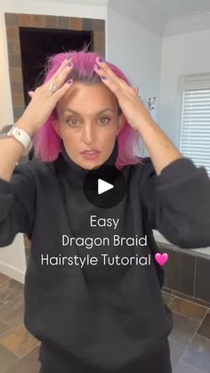 Dragon Braid Tutorials, Dragon Braid Hairstyles, Chic Messy Bun, Messy Bun Hairstyle, Dragon Braid, Braid Tutorials, Messy Buns, Bun Hairstyle, Crochet Braids Hairstyles