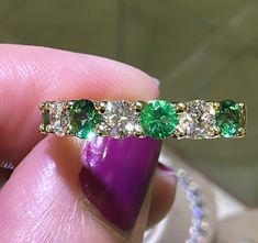 Gold Eternity Band, Band Metal, Emerald Diamond Ring, White Gold Band, Gorgeous Jewelry, Eternity Band, Emerald Diamond, Round Brilliant Cut Diamond, Eternity Bands