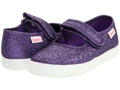 Cienta Kids Shoes 56013 (Infant/Toddler/Little Kid/Big Kid) Dark Purple Shoes, Glitter Canvas, Purple Metallic, Purple Shoes, Girls Shoes Kids, Mary Jane Shoes, Big Kid, Velcro Straps, Mary Jane Sneaker