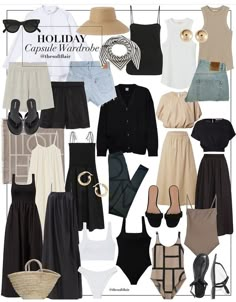 Europe Summer Capsule Wardrobe 2023, Summer Vacation Capsule Wardrobe 2023, Summer Elevated Casual, Capsule Wardrobe For Europe Summer, Paris Capsule Wardrobe Summer, Capsule Wardrobe Outfits 2023, Beach Capsule Wardrobe 2023, Europe Travel Outfits Summer Italy Capsule Wardrobe