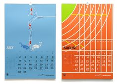 two calendars with different designs on them