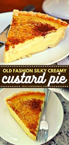 an old fashion silky creamy custard pie