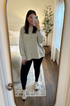 YPB neoKNIT Legging-Friendly Crew curated on LTK Comfy Legging Outfits Fall, Midsize Athletic Outfits, Legging Outfits Plus Size, Plus Size Athleisure Outfits Fall, Midsize Leggings Outfit, Cozy Cardio, Soccer Fits, Cute Plus Size Outfits, Winter Outfit Comfy