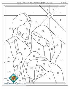 the nativity coloring page with numbers and symbols for jesus's birth to his mother