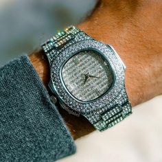 Premium Iced Out Watch (Limited Edition) Iced Out Diamond Watch As A Gift, Iced-out Silver Jewelry And Watches For Anniversary, Square Iced Out Watch, Luxury Iced Out Silver Jewelry And Watches, Luxury Iced-out Watches For Party, Diamond Grillz, Hip Hop Watches, Hip Hop Bling, Rapper Jewelry