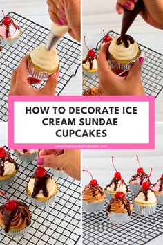 how to decorate ice cream sundae cupcakes