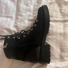 Coach Black Combat Boots In Great Condition. Black Combat Boots, Coach Shoes, Lace Up Boots, Shoe Laces, Combat Boots, Lace Up, Women Shoes, Boots, Lace