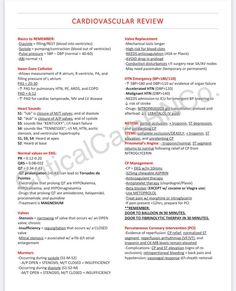 a red and white resume with the words cardiovacular review on it