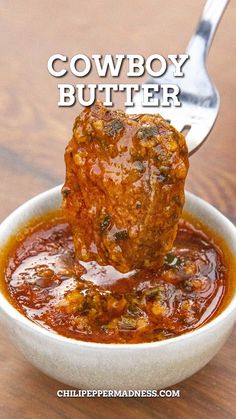 A forkful of the delicious Cowboy Butter London Boil Recipe, Cowboy Butter Recipe, Cowboy Butter, Butter Recipes Homemade, Flavored Butter Recipes, Chicken Shrimp, Homemade Sauce Recipes, Dipping Sauces Recipes, Flavored Butter