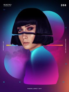 a woman with black hair and blue eyes is featured in the poster for an upcoming album