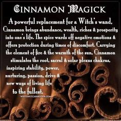 Cinnamon Magic Cinnamon Magick, Witchy Prayers, Witchy Grimoire, Grimoire Notebook, Witchcraft Tips, Witches Book, Witch Tips