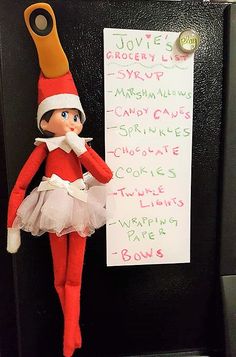 an elf with a note attached to it's back