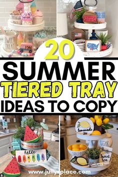 summer tiered tray, summer tiered tray decor, summer tiered tray ideas, diy tiered tray, summer home decor Beach Tiered Tray Decor, Watermelon Tiered Tray Decor, How To Style A Tiered Tray, Summer Tray Decor Ideas, Summer Tiered Tray Decor Ideas, Summer Diy Decor, Tiered Tray Ideas, Tiered Tray Decor Ideas