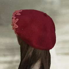 This unique felt beret in french style made from 100% wool. This beret is original and stylish, yet same time it is classic! The hat is very comfortable and easy to wear. You can put it on with classic and casual style clothing, so this beautiful cap is very universal. This headpiece is a timeless classic and great for all ages. Composition: 100% felted wool Dimensions : 22.5 - 23.5 inches Lightweight and warm at the same time suitable for all occasions. Wool felt is so versatile, by heating by Elegant Wool Beret Cap, Vintage Wool Beret For Winter, Womens Beret, Winter Beret, Felt Beret, Wool Beret, Felt Wool, Wool Caps, Wool Berets