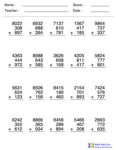 the worksheet for adding numbers to one hundred and two thousandthss is shown