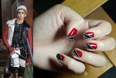 Carlos Descendants, Descendants Evie, Themed Nails, Black Nail Art, Inspired Nails, Pretty Nail Designs