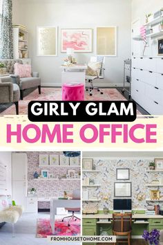 girly glam home offices